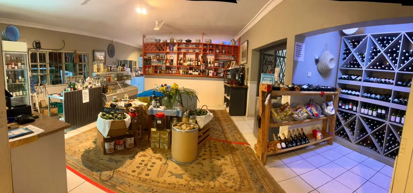 Interior of the Nanyuki Shop with food and drink displays